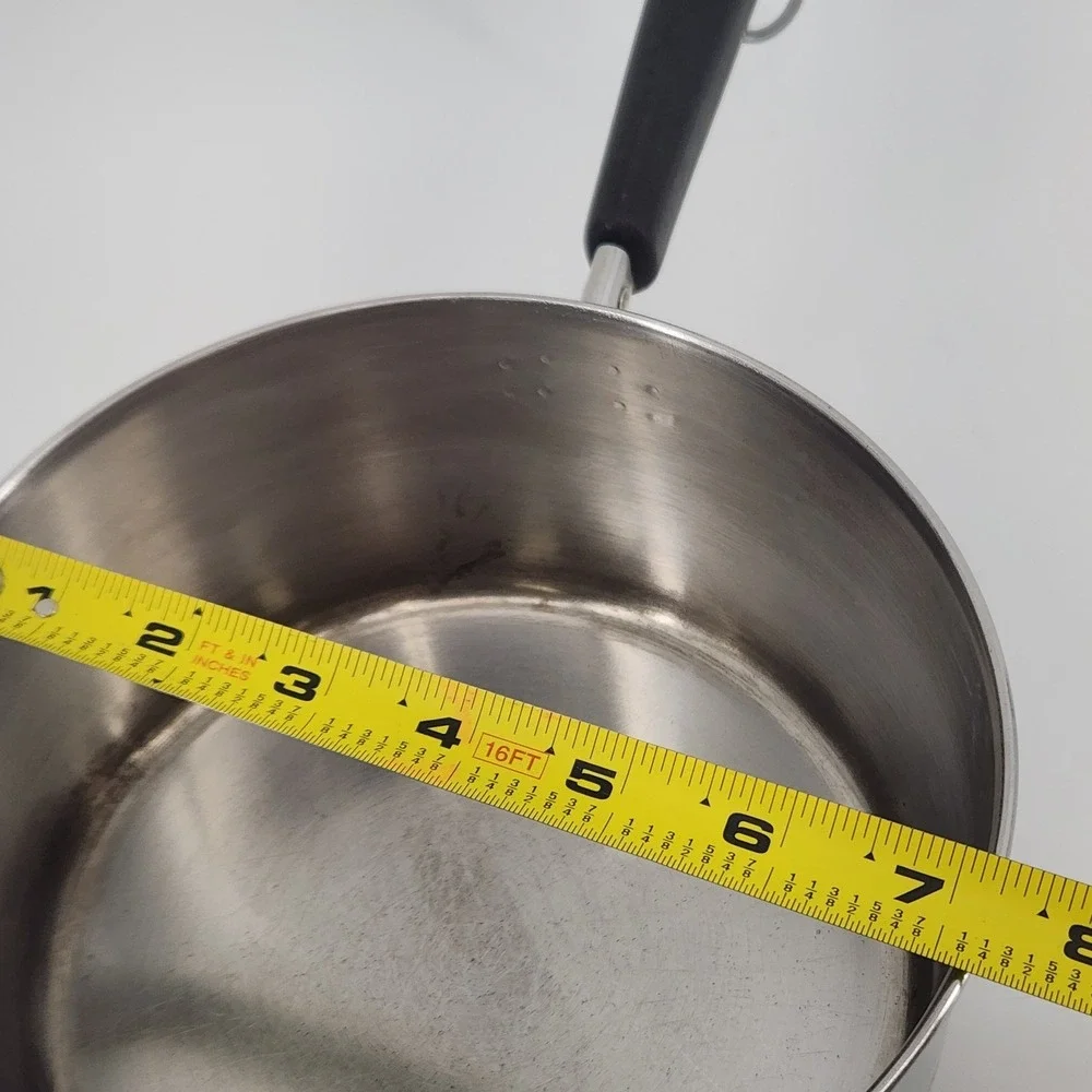 Revere Ware 2 Quart Saucepan Pot Stainless Steel Black Handle 91C Clinton IL USA
